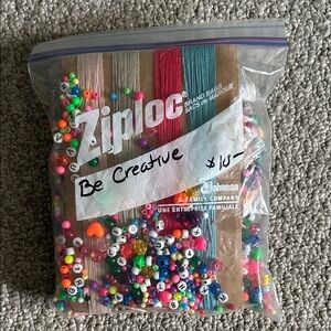 Ziploc Bag of Colorful Craft Beads